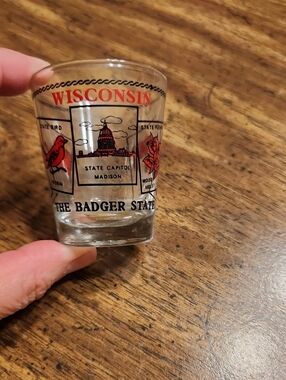 Wisconsin Red & Black State Souvenir Shot Glass - The Badger State